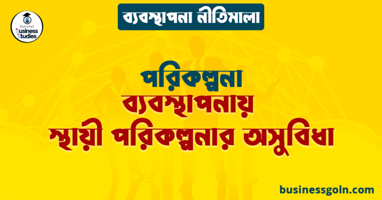 ব্যবস্থাপনায় স্থায়ী পরিকল্পনার অসুবিধা | পরিকল্পনা | ব্যবস্থাপনা নীতিমালা