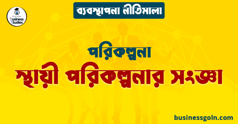 স্থায়ী পরিকল্পনার সংজ্ঞা | পরিকল্পনা | ব্যবস্থাপনা -নীতিমালা